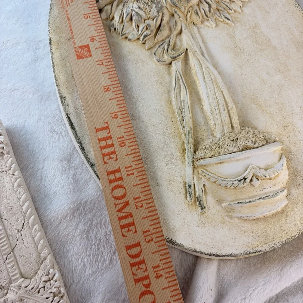 Vintage Momo Mitrovich Canada Scents Floral Plaster Relief Wall Plaque Shabby
